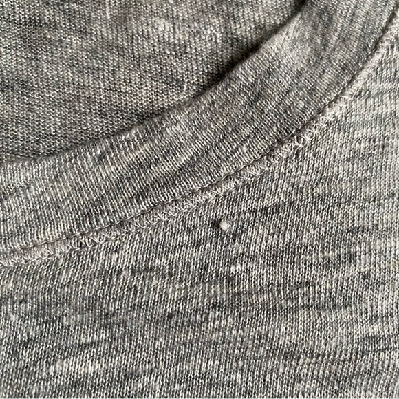 Aritzia Community Heathered Gray 100% Linen Henley Assymetrical Top Size MEDIUM - Picture 13 of 15